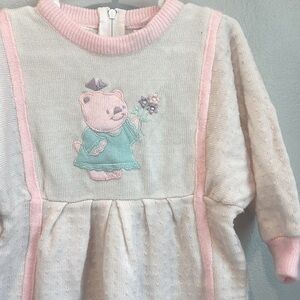 Charming Cream and Pink Bear Bodysuit